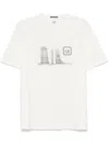 C.p. Company C.p.company The Metropolis Series Stretch Fleece Crew Neck Graphic Sweatshirt In White