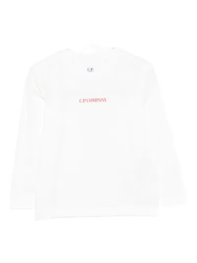 C.p. Company Kids' Logo-print T-shirt In White
