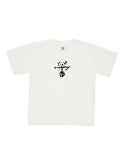 C.p. Company Kids' Logo-print T-shirt In White