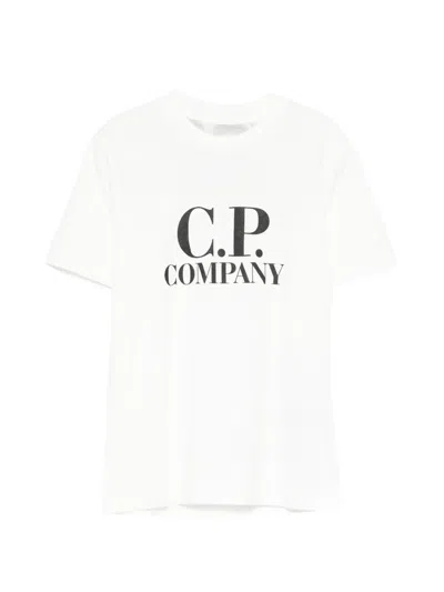 C.p. Company Kids' Logo-print T-shirt In White