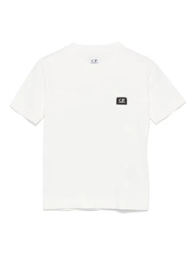 C.p. Company Kids' Logo-print T-shirt In White