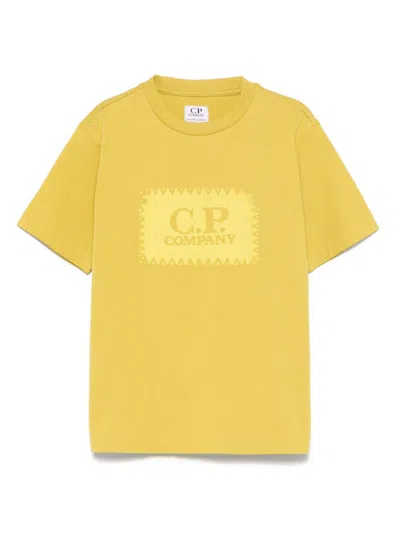 C.p. Company Kids' Logo-print T-shirt In Yellow