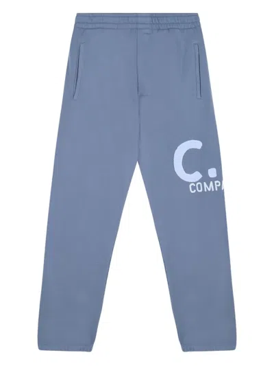 C.p. Company Kids' Logo-print Track Pants In Blue