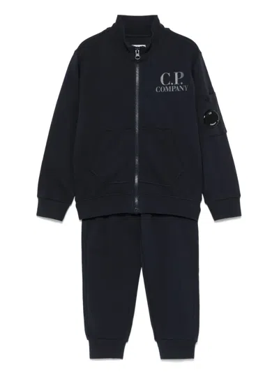 C.p. Company Kids' Logo-print Tracksuit In Blue
