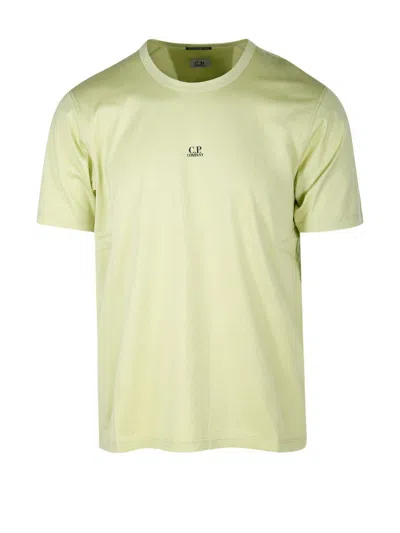 C.p. Company Logo Printed Crewneck T-shirt In Verde
