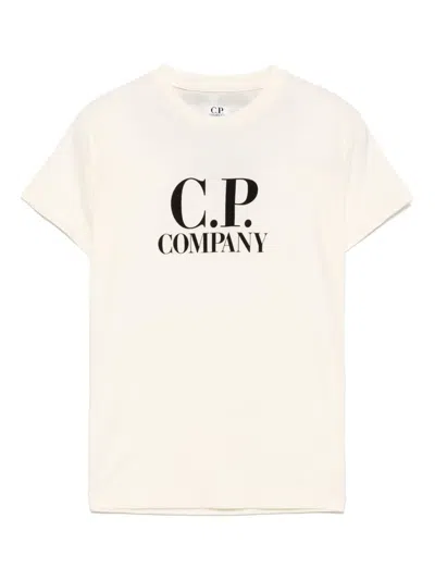 C.p. Company Kids' Logo-printed T-shirt In White