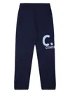 C.p. Company Logo-raised Track Pants In Blue