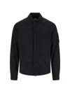 C.p. Company Logo Shirt Jacket In Black