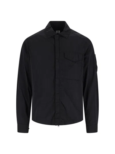 C.P. COMPANY LOGO SHIRT JACKET - GREEN