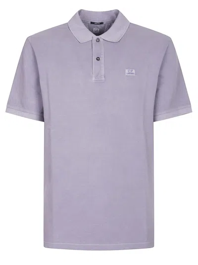 C.p. Company Logo Short Sleeve Polo Shirt In Purple