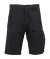 C.p. Company Relaxed Fit Cargo Shorts With Drawstring Waistband In Black