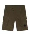 C.p. Company Logo Shorts In Grass Green