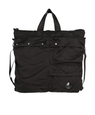 C.p. Company Logo Shoulder Bag In Black
