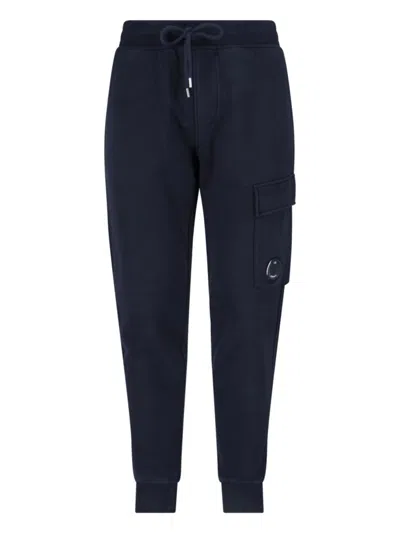 C.P. COMPANY C.P. COMPANY LOGO SPORT PANTS – NAVY BLUE