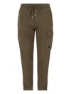 C.p. Company Cargo Pocket Drawstring Waist Ribbed Cuffs Trousers In Brown