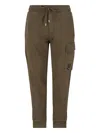C.p. Company Cargo Pocket Drawstring Waist Ribbed Cuffs Trousers In Brown