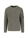 C.p. Company Crewneck Sweater With Arm Pocket And Ribbed Texture