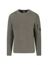 C.p. Company Crewneck Sweater With Arm Pocket And Ribbed Texture