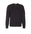 C.p. Company Crewneck Sweater Arm Pocket In Black