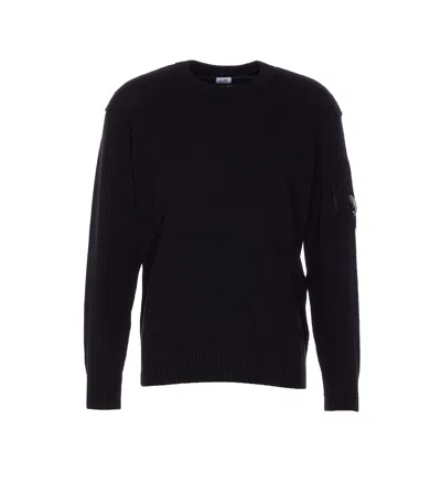 C.p. Company Logo Sweater In Black