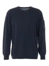 C.p. Company C.p.company Sea Island Cotton Crew-neck Jumper In Black