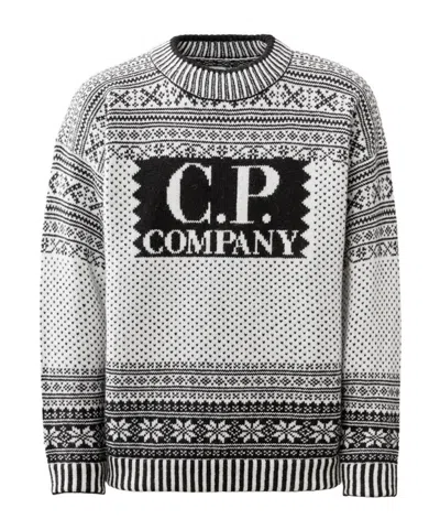 C.p. Company Logo Sweater In Black