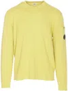 C.p. Company Arm Pocket Crewneck Sweater Logo In Yellow