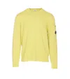 C.p. Company Arm Pocket Crewneck Sweater Logo In Yellow