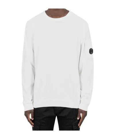 C.p. Company Logo Sweatshirt In White