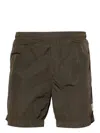 C.p. Company C.p.company Logo Swim Shorts In Polyamide In Brown
