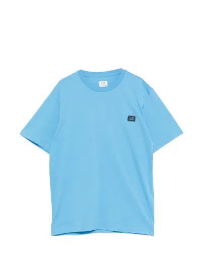C.p. Company Kids' Logo T-shirt In Blue