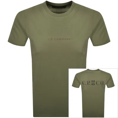 C.p. Company Cp Company Logo T Shirt Capers Green