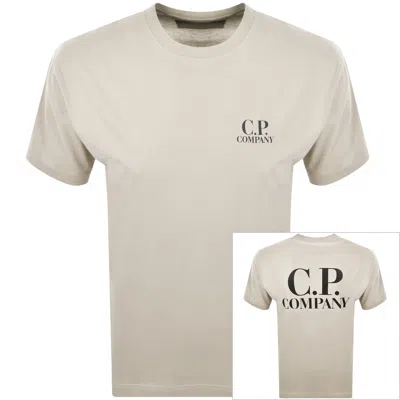 C.p. Company Cp Company Logo T Shirt Pistachio Shell In White