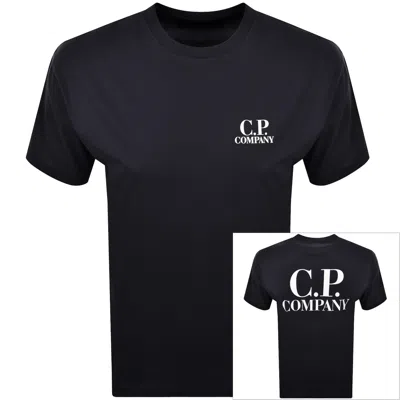 C.p. Company Cp Company Logo T Shirt Total Eclipse In Blue