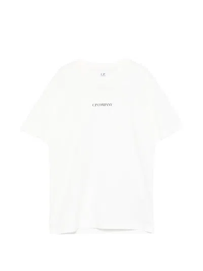 C.p. Company Kids' Logo T-shirt In White