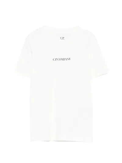 C.p. Company Kids' Logo T-shirt In White