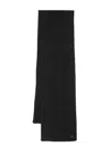 C.p. Company Logo-tag Ribbed Scarf In 黑色