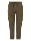 C.p. Company Cargo Pocket Drawstring Waist Ribbed Cuffs Trousers In Brown