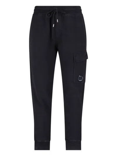 C.P. COMPANY C.P. COMPANY LOGO TRACK PANTS – BLACK