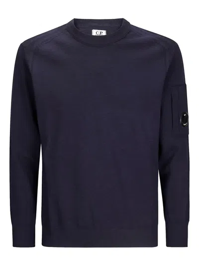 C.P. COMPANY LOGO WOOL CREWNECK SWEATER
