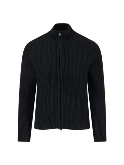 C.P. COMPANY C.P. COMPANY LOGO ZIP SWEATER – NAVY