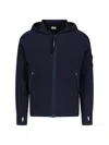 C.p. Company Logo Zip Sweatshirt In Blue