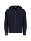 C.p. Company Logo Zip Sweatshirt In Blue