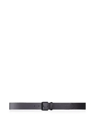 C.p. Company Logo-debossed Leather Belt In Gray
