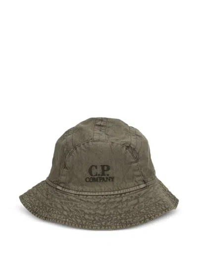 C.p. Company Logo-embroidered Bucket Hat In Neutral