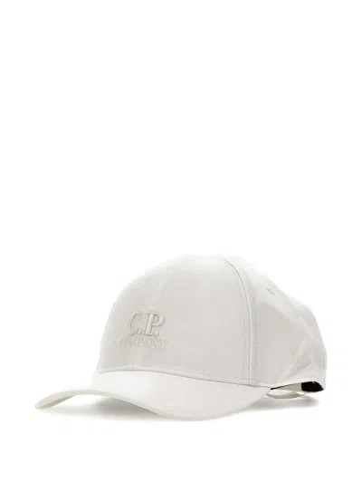 C.p. Company Logo-embroidered Cotton Baseball Cap In White