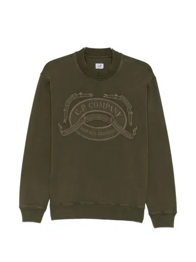 C.p. Company Logo-embroidered Crew-neck Sweatshirt In Multi