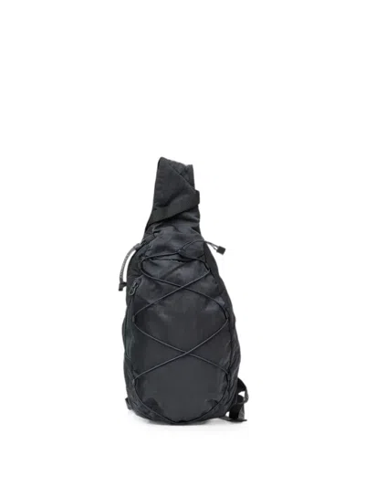 C.p. Company Logo-lettering Backpack In Gray