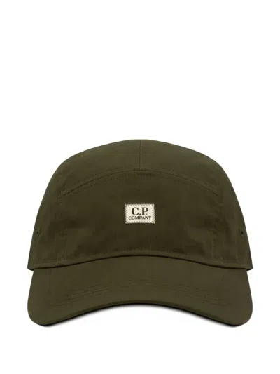 C.p. Company Logo-patch Baseball Cap In Green