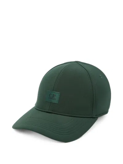 C.p. Company Logo-patch Baseball Cap In Green